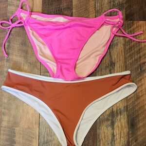 Victoria's Secret Swim Bathing Suit Bottoms Size Large LOT of TWO